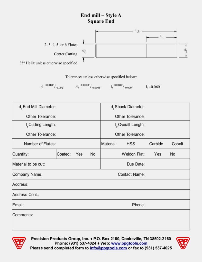 Custom Tools – Precision Products Group, Inc.